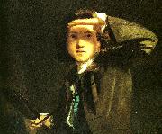Sir Joshua Reynolds self-portrait shading the eyes oil on canvas